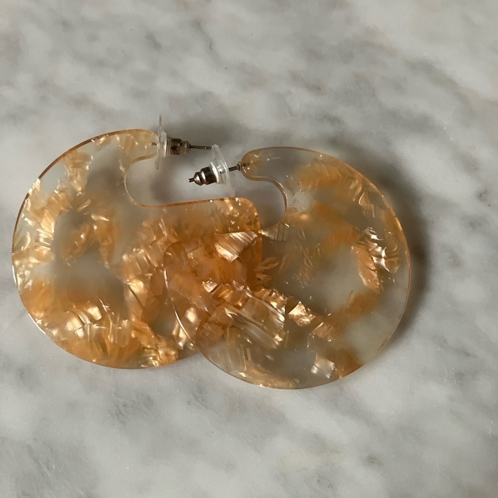 Red Sky Resin/Acrylic Statement Earrings